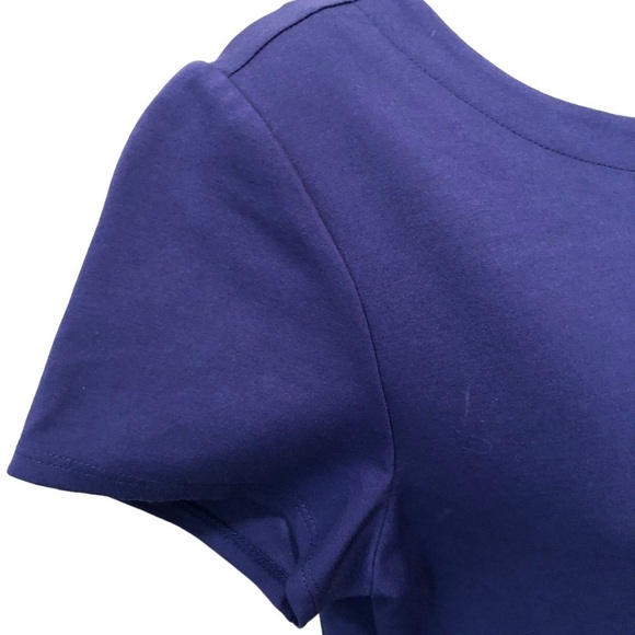 Jude Connally Ella Ponte Dress Blue Size M Round Neck Knee Length SS Business - Picture 4 of 5
